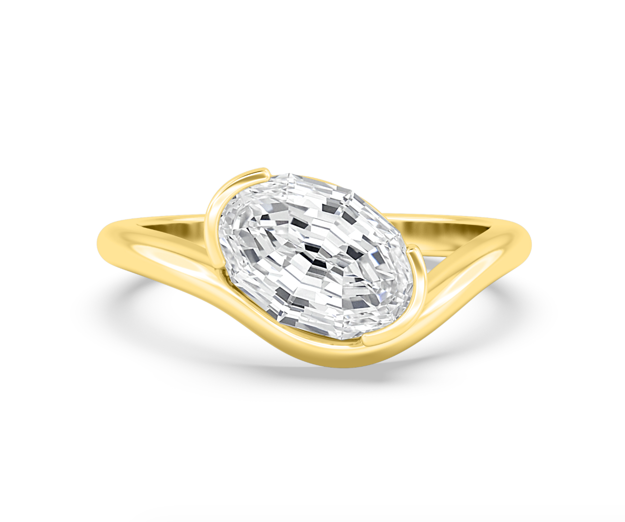 Oval Half Bezel Solitaire