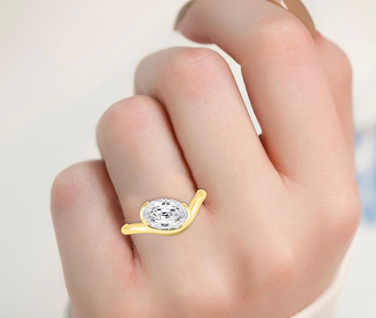 Oval Half Bezel Solitaire