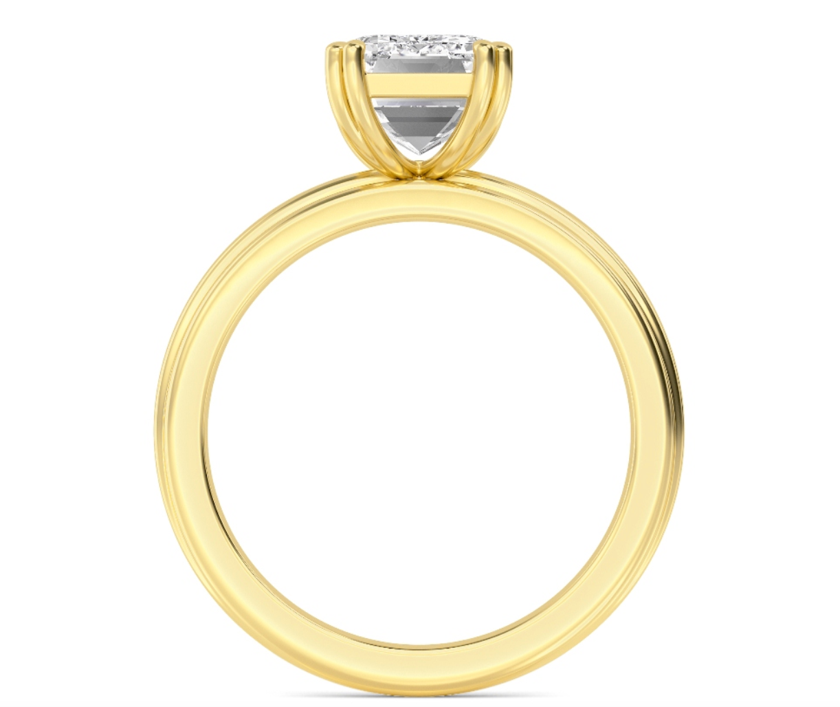 Emerald Double Band Solitaire