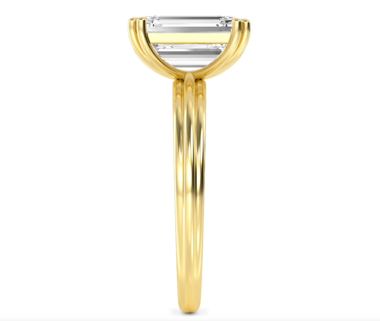 Emerald Double Band Solitaire