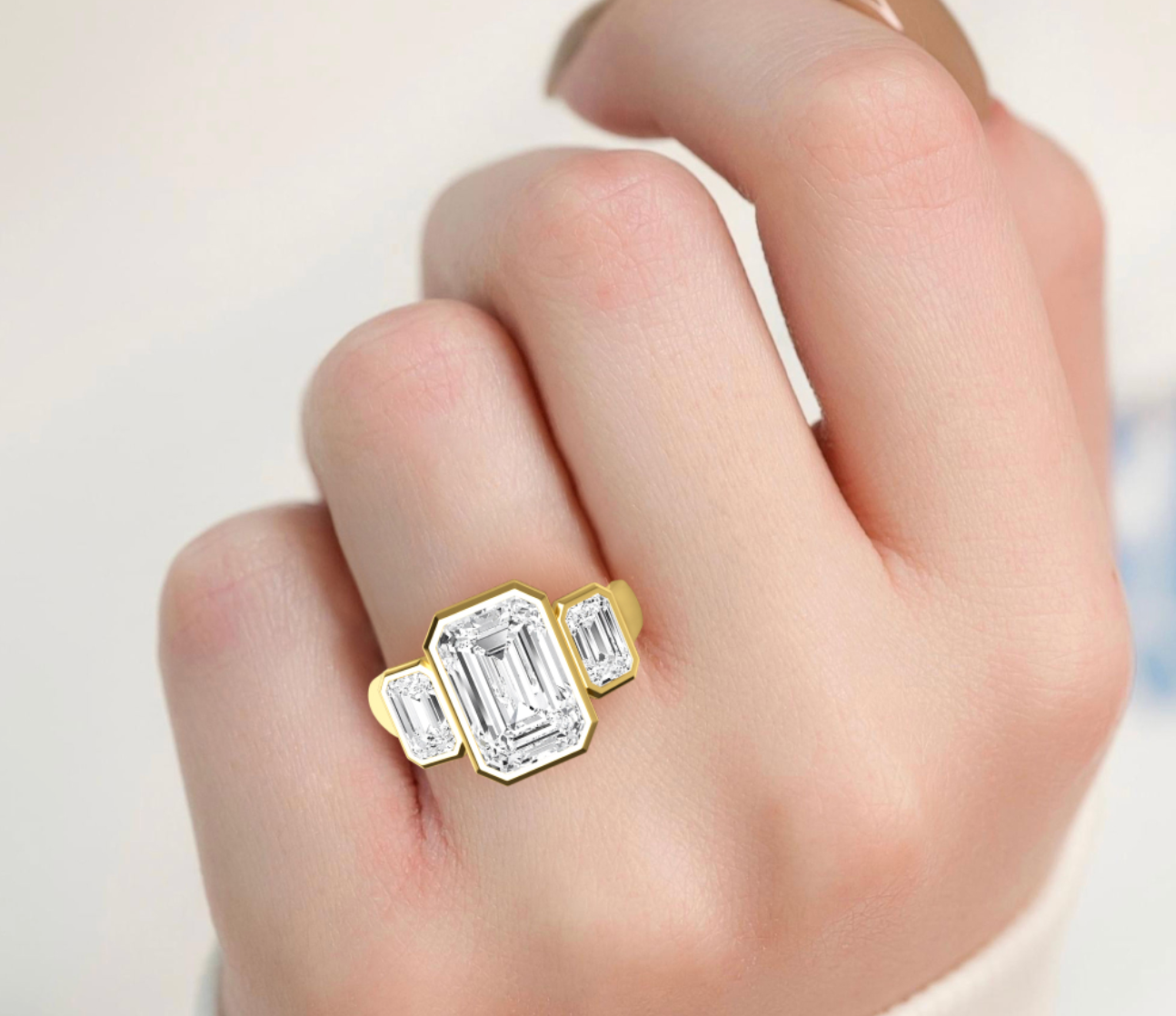 Three Stone Emerald Cut