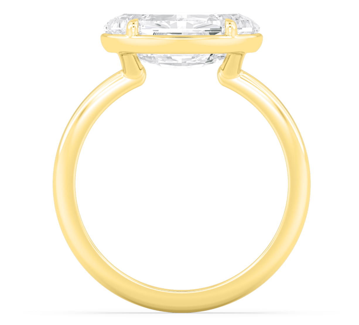 Horizontal Oval Step Cut Solitaire