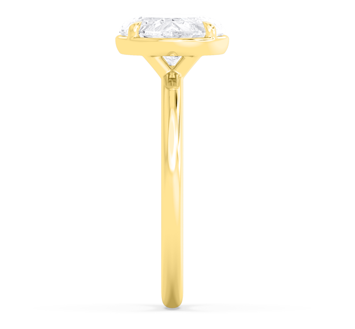 Horizontal Oval Step Cut Solitaire