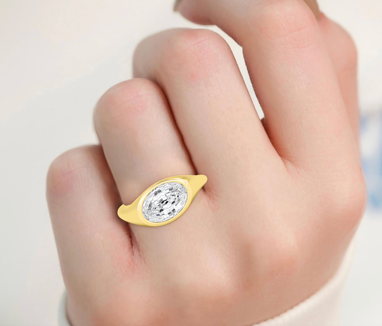 Chunky Step Cut Oval Solitaire