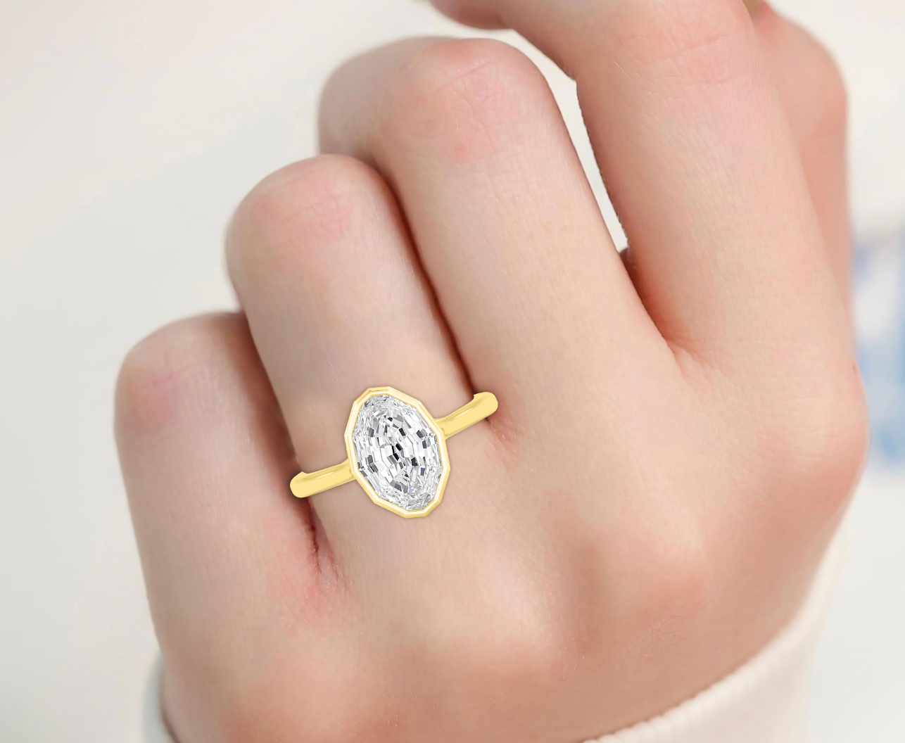 Step Cut Oval Solitaire