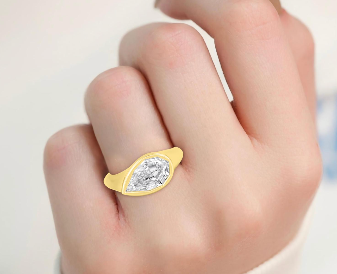 Chunky Step Cut Pear Solitaire